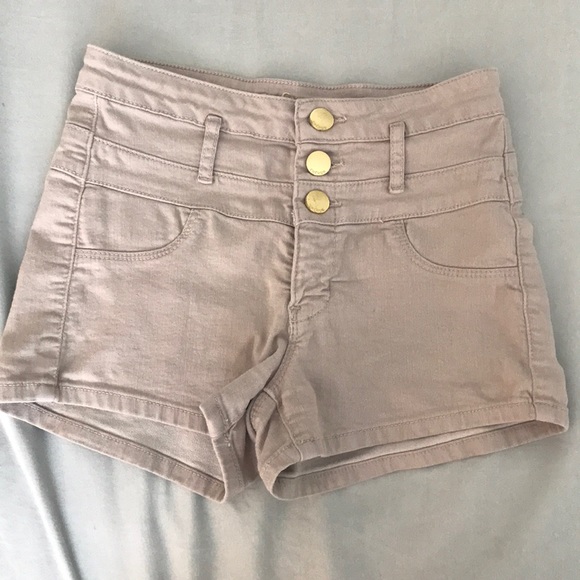 Charlotte Russe Pants - Charlotte Russe Gray High Waisted Shorts